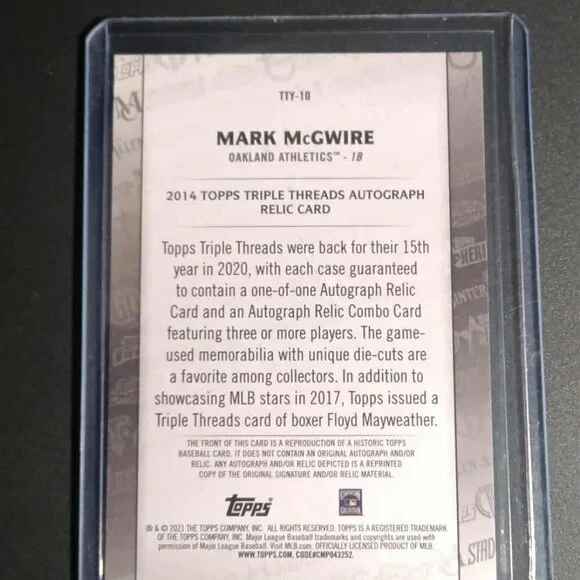 2021 Topps Through the Years MARK MCGWIRE #TTY-10 ( BLUE border RARE )